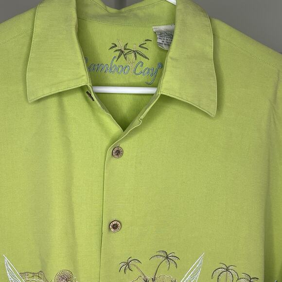 Bamboo Cay Embroidered Men’s Shirt Size L - Picture 4 of 5